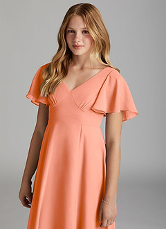 Azazie Kimber Junior Sunset A-Line Pleated Chiffon Dress image6