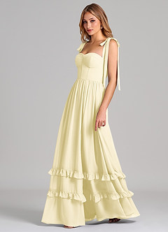 Azazie Anastacia Bridesmaid Dresses Lemon Sorbet A-Line Sweetheart Neckline Chiffon Dress image5