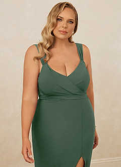 Christian Siriano Bridal for Azazie 1010 Bridesmaid Dresses Wrap V-Neck Luxe Knit Mermaid Dress image15