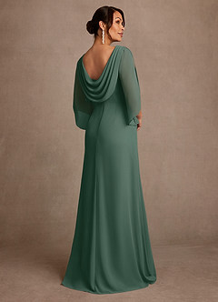 Azazie Anaheim Mother of the Bride Dresses Sea Moss A-Line Pleated Chiffon Dress image2
