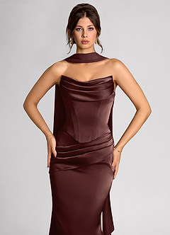 Calista Ganache Luminous Satin Maxi Dress image6