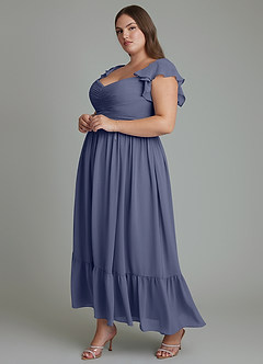 Azazie Anaya Brautjungfernkleider A-Linie Herzausschnitt Chiffon Kleid Sturm image10