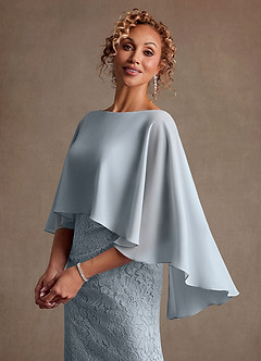 Azazie Meridian vestidos de madre de la novia Vestido de Azul Cielo de Encaje de Corte Recto con Plisado image5