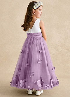 Azazie Vi Flower Girl Dresses Wisteria A-Line Sleeveless Tulle Dress image4