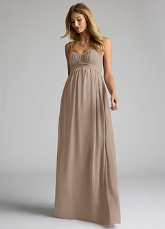 Azazie Llana Maternity Bridesmaid Dresses A-Line Chiffon Floor-Length Dress image3