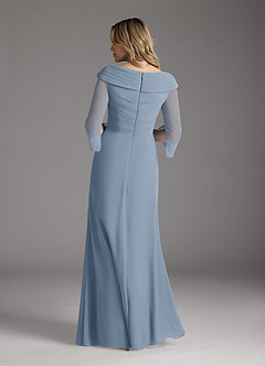 Azazie Jaycee vestidos de madre de la novia Vestido de Azul Polvoriento de Gasa de Corte En A image6