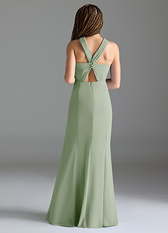 Azazie Rue Junior Dusty Sage Mermaid Side Slit Chiffon Dress image2