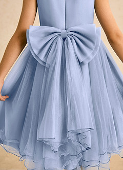 Azazie Lass Flower Girl Dresses Ice A-Line Bow Tulle Dress image6