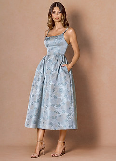 Maddie Isblå Midi klänning image5