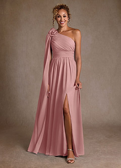 Azazie Lancaster Moeder van de bruid jurken A-Lijn Jurk van Chiffon One-shoulder Stoffige Roos image1