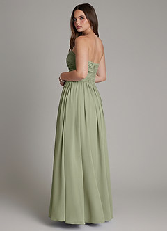Azazie Andreina Bridesmaid Dresses Pistachio A-Line Pleated Chiffon Dress image3