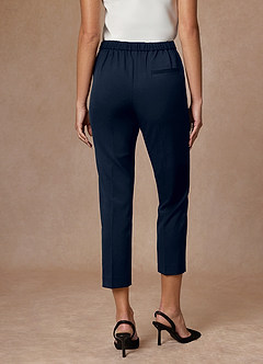 front Kennedy Dark Navy Structured Stretch Pants Suit