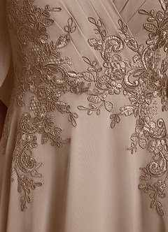 Azazie Tilda vestidos de madre de la novia Vestido Gris Pardo de Gasa de Corte en A con Encaje image5