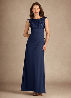 Azazie Henderson Mother of the Bride Dresses Dark Navy A-Line Sequins Dress image5