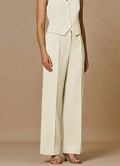 front Rowan Ivory Refined Weave Performance pants