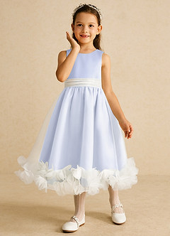 Azazie Stardust Flower Girl Dresses Lavender A-Line Sleeveless Organza Dress image5