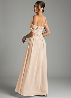 Azazie Kassandra 신부 들러리 드레스 A라인 오프 더 숄더 쉬폰 바닥 길이 드레스 image6