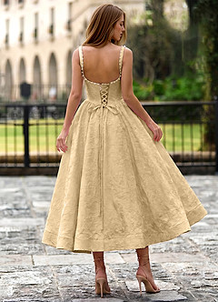 Sephone Orange Beading Rhinestone Jacquard Maxi Dress image2