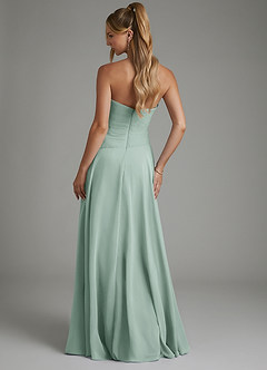 Azazie Layla Bridesmaid Dresses Agave A-Line Strapless Chiffon Dress image2