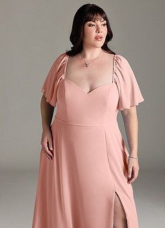 Azazie Chloe Bridesmaid Dresses Rosette A-Line Sweetheart Neckline Chiffon Dress image12