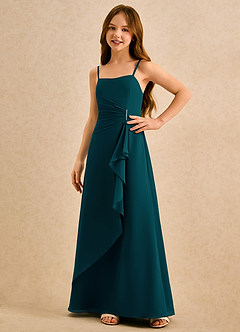 Azazie lolly Girls Formal Flower Girl Dresses Pine A-Line Pleated Chiffon Dress image5