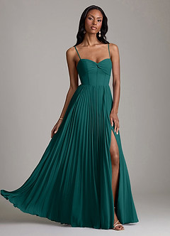 Azazie Akiko Bridesmaid Dresses Peacock A-Line Sweetheart Neckline Chiffon Dress image1