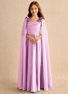 Azazie Rosita Junior Formal Flower Girl Dresses Candy Pink A-Line Pleated Matte Satin Dress image5
