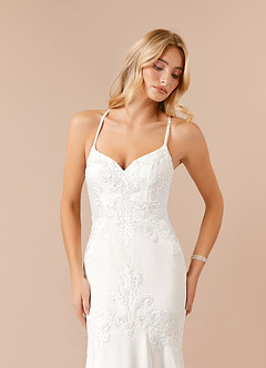 Azazie Santana Final Sale Mermaid Sequins Crepe Back Satin Brides Dress image5