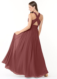 Azazie Glenna Final Sale A-Line Pleated Chiffon Floor-Length Dress image4