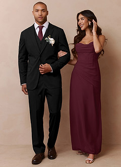 front Savile Black Wool Blend Suit Vest