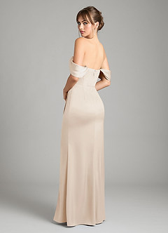 Azazie Johana Bridesmaid Dresses White Alabaster Mermaid Off the Shoulder Stretch Satin Convertible Dress image8