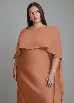 Azazie Stefania Robes de demoiselle d'honneur Robe Trapèze en Satin extensible Bronze image14