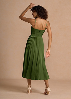 Amélie Olive Green Midi Dress image2
