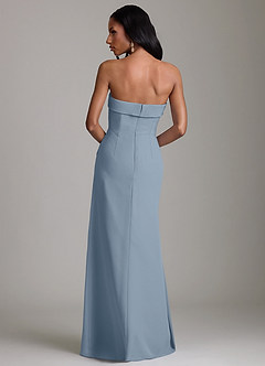 Azazie Aretha 신부 들러리 드레스 A라인 스트랩리스 쉬폰 바닥 길이 드레스 image2