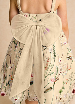 Azazie Peppa Flower Girl Dresses Classic Champagne A-Line Sweetheart Neckline Tulle Dress image6