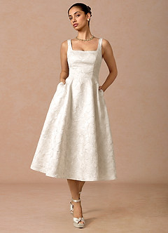 Effie French White Midi Dress image3