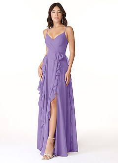Azazie Peyton Bridesmaid Dresses Tahiti A-Line Ruched Chiffon Dress image1