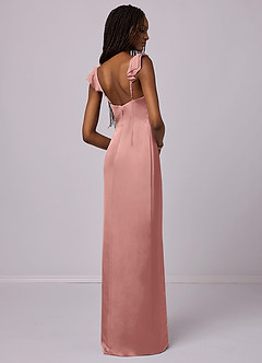 Barbie ♥ Azazie Bridesmaid Dresses Rosette Sheath Stretch Satin Dress image2