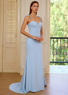 Thalassa Sky Blue Oceanic Neckline Lace-up Prom Dress image3