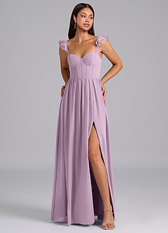 Azazie Denisse Bridesmaid Dresses Wisteria A-Line Ruched Chiffon Dress image1