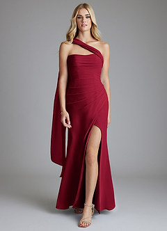 Azazie Solstice Venta Final Vestido de Sky Blue de Gasa de Corte Sirena Convertible con Sin tirantes image13