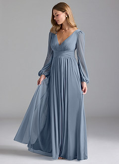 Azazie Norah Robes de demoiselle d'honneur Robe Trapèze en Maille Violet Crépusculaire image4