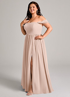 Azazie Calianna Bridesmaid Dresses English Rose A-Line Off the Shoulder Chiffon Convertible Dress image10