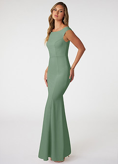 Azazie Nicolina Bridesmaid Dresses Matcha Mermaid Square Neckline Stretch Crepe Dress image3