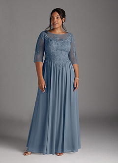 Azazie Mirielle Mother of the Bride Dresses Twilight A-Line Scoop Lace Chiffon Dress image9