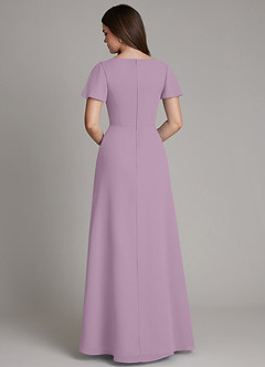 Azazie Kaya Robes de demoiselle d'honneur Robe Trapèze en Mousseline de soie Plissé Glycine image8
