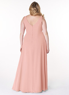 Azazie Kori Bridesmaid Dresses Rosette A-Line Pleated Chiffon Dress image7