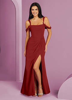 Barbie ♥ Azazie 신부 들러리 드레스 듀얼 스트랩 카울넥 쉬폰 머메이드 드레스 image1