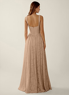 Megan Champagne Lace A-line Prom Dress image2