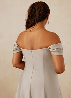Christian Siriano Bridal for Azazie 1002 Bridesmaid Dresses Frost A-Line Off the Shoulder Stretch Satin Convertible Dress image14